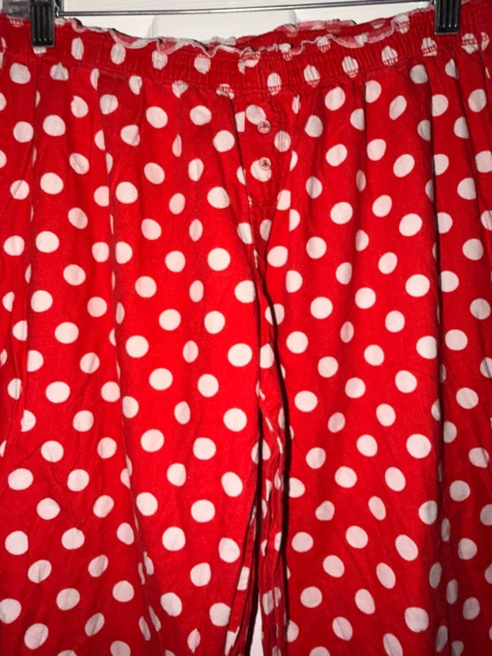 Victoria’s Secret Red Polka Dot Pajama Set M Medium Cozy Cute - Picture 7 of 12